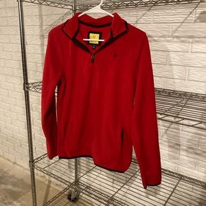 Prince & Fox Brand Red Pull Over Fleece Quarter Zip Sweater Men’s Size XS
